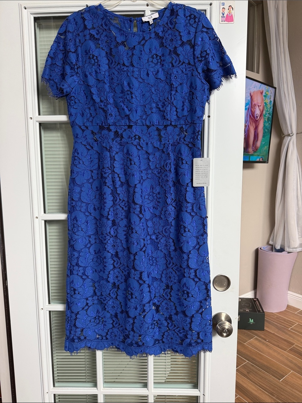 NSR Royal Blue Lace Sheath Dress